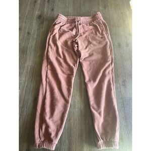 TNA Aritzia Terry Fleece Boyfriend Fit Joggers Mauve Pink Small Sweatpants